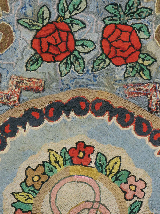 Antique American Hook Rug, No.9065 - Gsblank