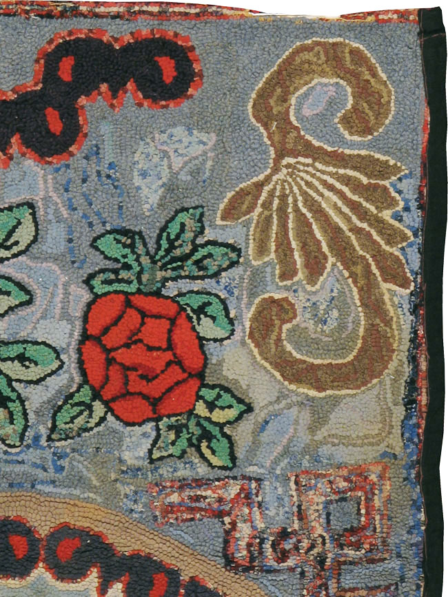 Antique American Hook Rug, No.9065 - Gsblank