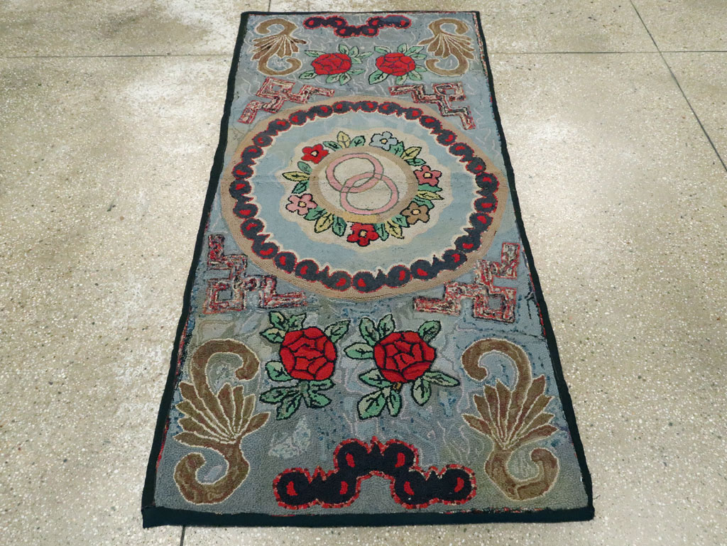 Antique American Hook Rug, No.9065 - Gsblank
