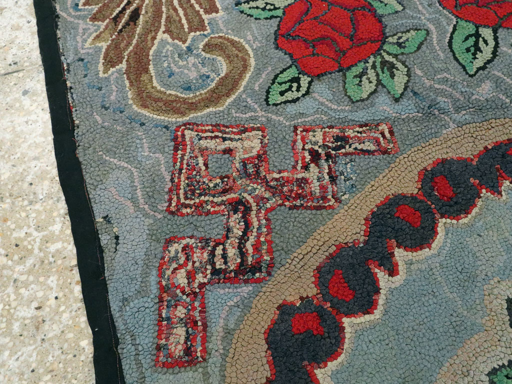 Antique American Hook Rug, No.9065 - Gsblank