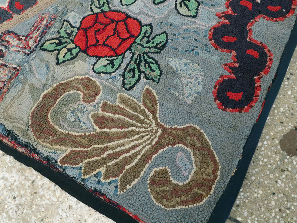 Antique American Hook Rug, No.9065 - Gsblank