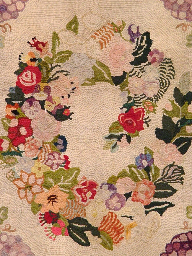 Vintage American Hooked Throw Rug, No.9068 - Gsblank