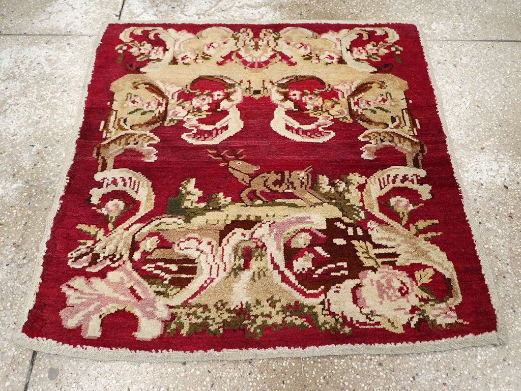 Antique Indian Lahore Pictorial Rug, No.9078 - Gsblank