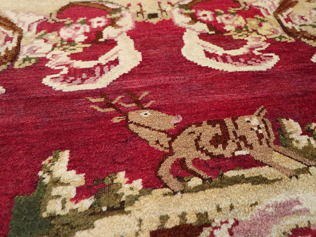 Antique Indian Lahore Pictorial Rug, No.9078 - Gsblank