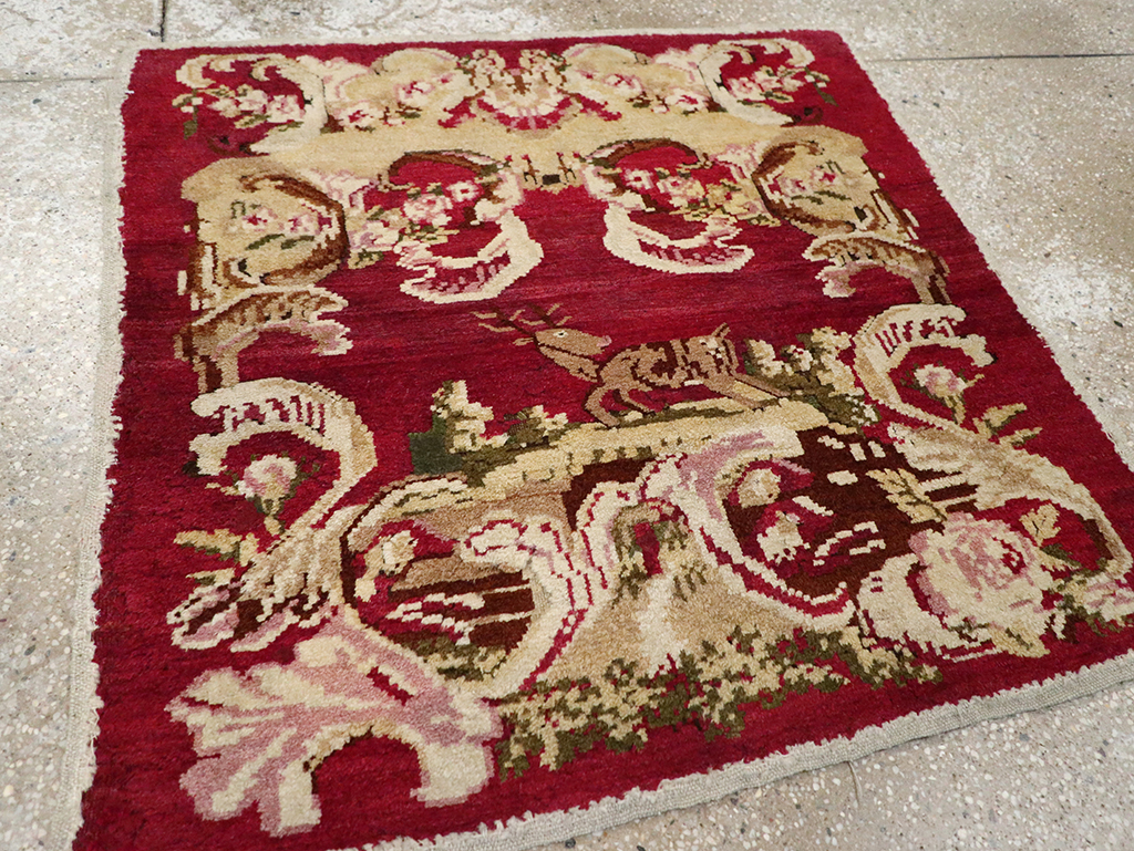 Antique Indian Lahore Pictorial Rug, No.9078 - Gsblank