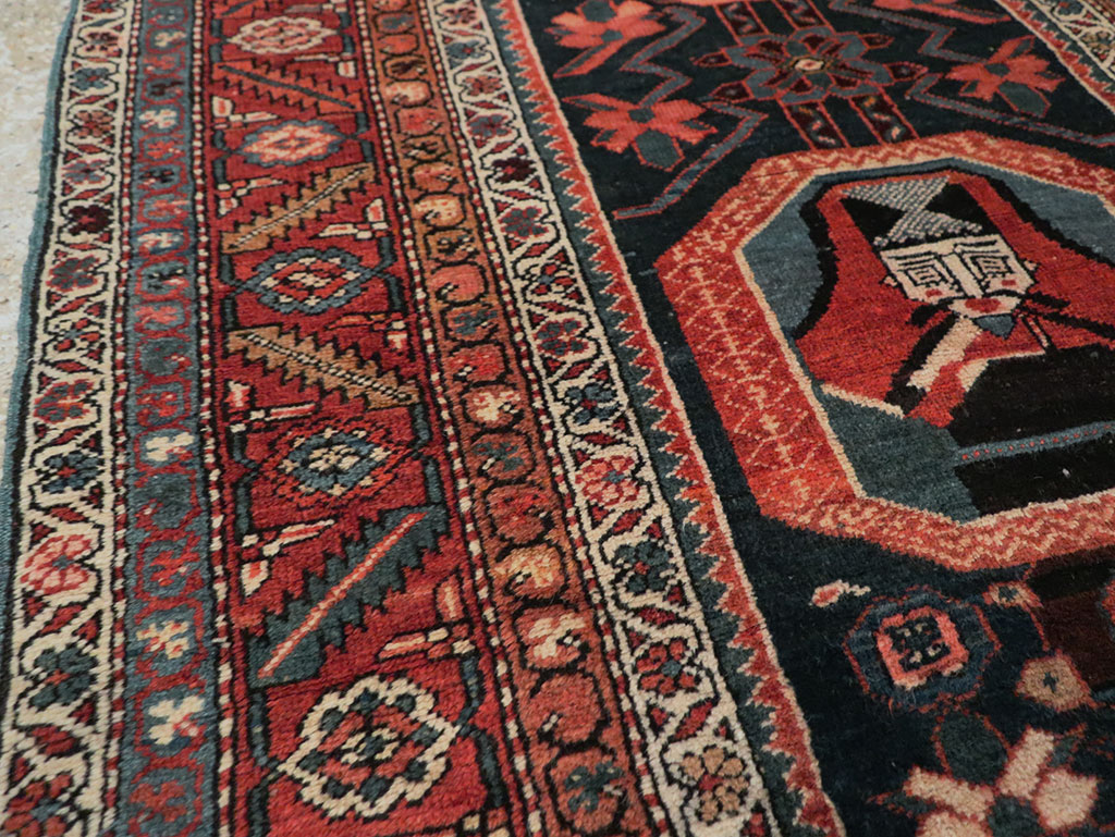 Antique Persian Bakshaish Pictorial Rug, No.9079 - Gsblank