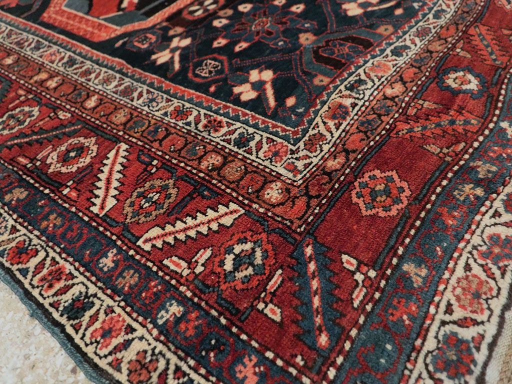 Antique Persian Bakshaish Pictorial Rug, No.9079 - Gsblank