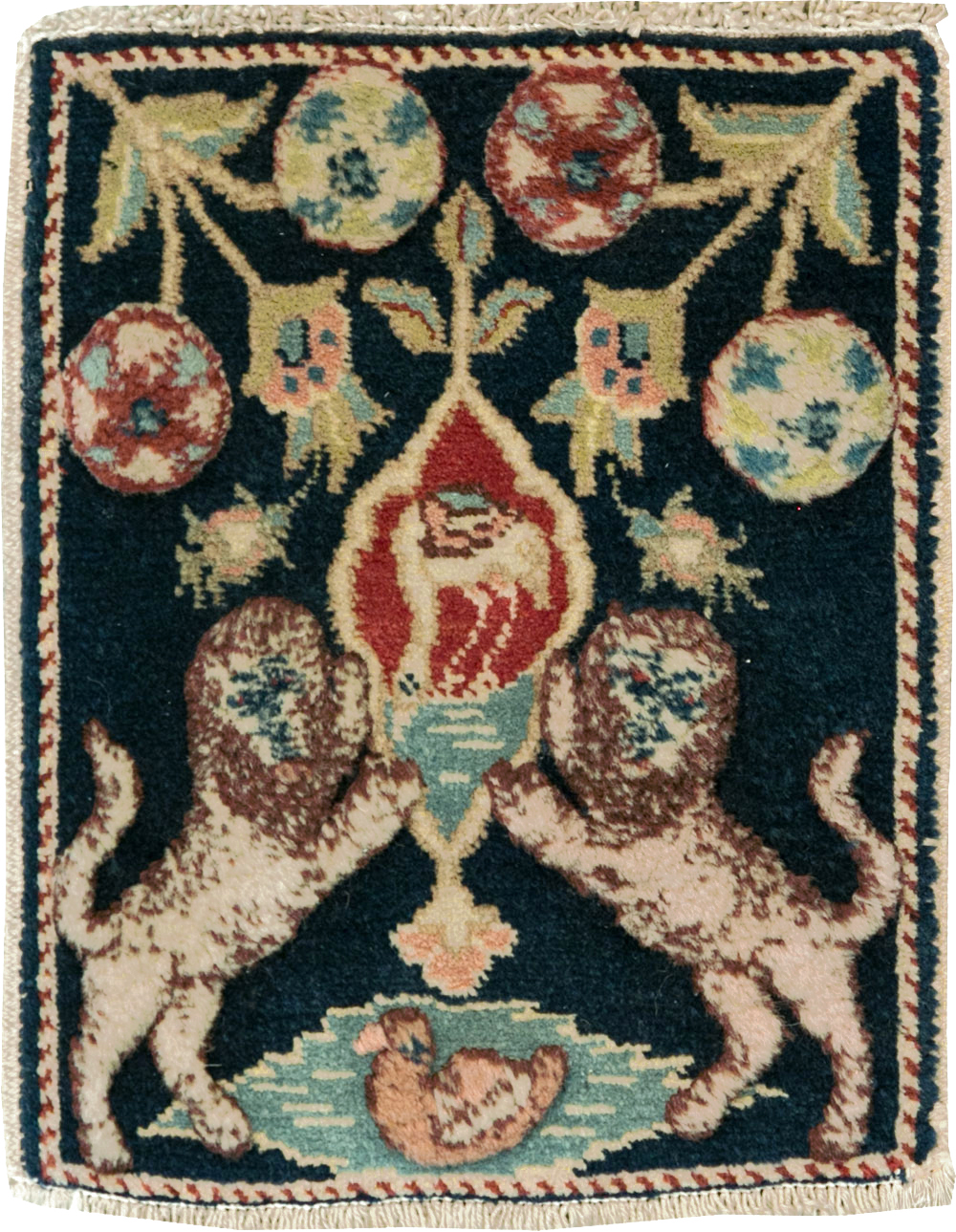 Vintage Persian Souf Tabriz Pictorial Rug (Pair: 1 of 2), No.9080 - Gsblank