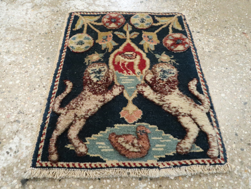 Vintage Persian Souf Tabriz Pictorial Rug (Pair: 2 of 2), No.9081 - Gsblank