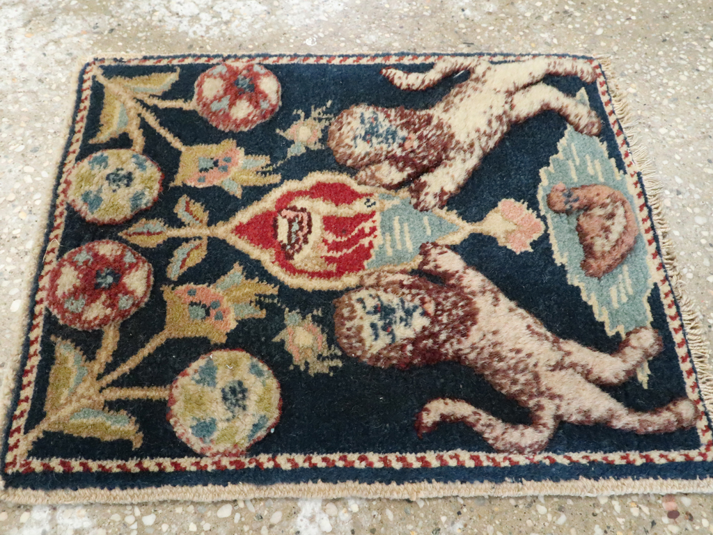 Vintage Persian Souf Tabriz Pictorial Rug (Pair: 2 of 2), No.9081 - Gsblank