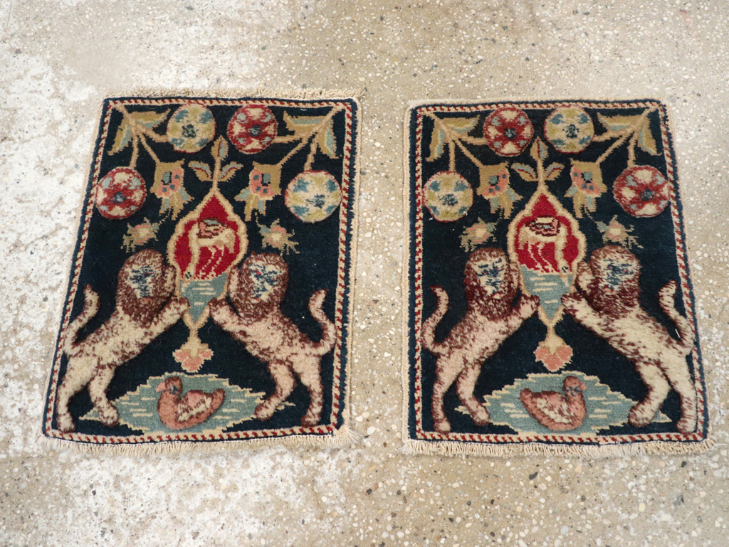 Vintage Persian Souf Tabriz Pictorial Rug (Pair: 2 of 2), No.9081 - Gsblank