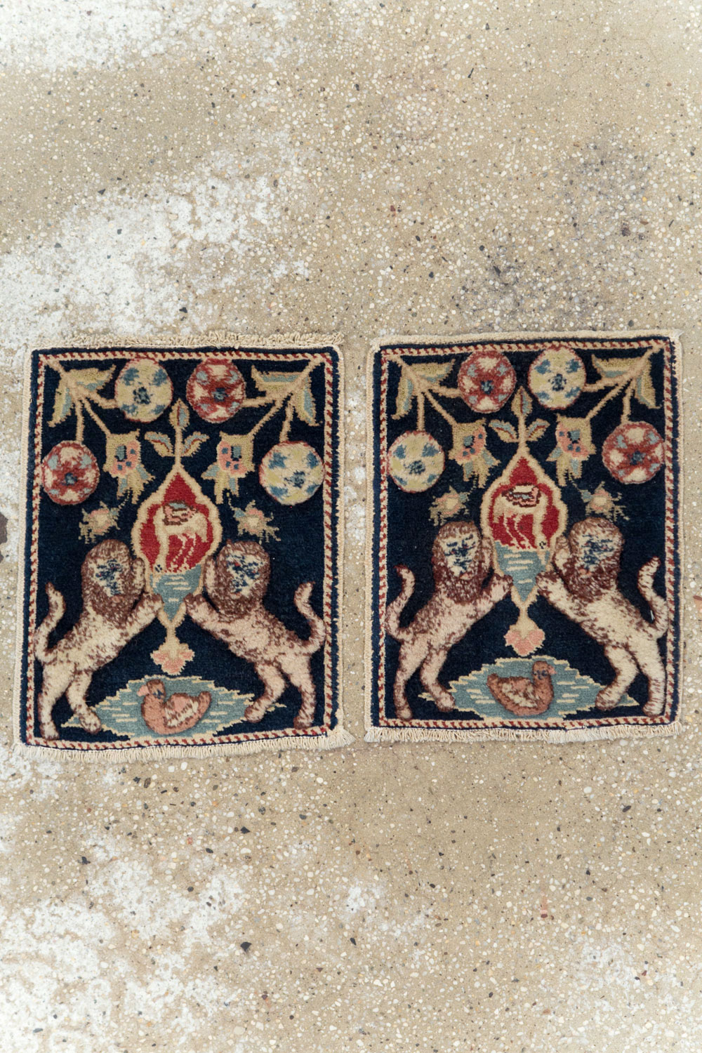 Vintage Persian Souf Tabriz Pictorial Rug (Pair: 2 of 2), No.9081 - Gsblank