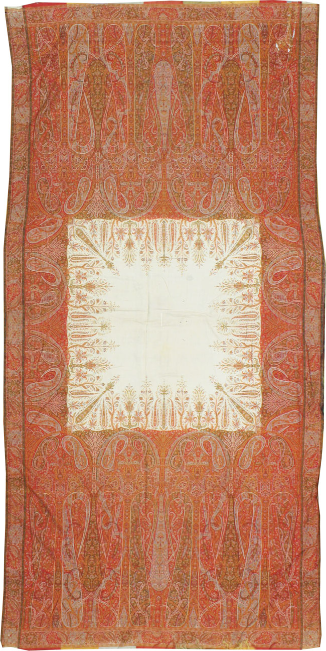 Vintage Jacquard Indian Textile Shawl	, No.9085 - Gsblank