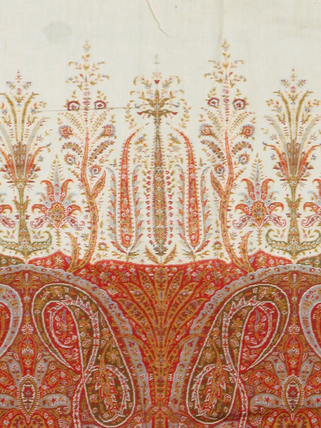 Vintage Jacquard Indian Textile Shawl	, No.9085 - Gsblank