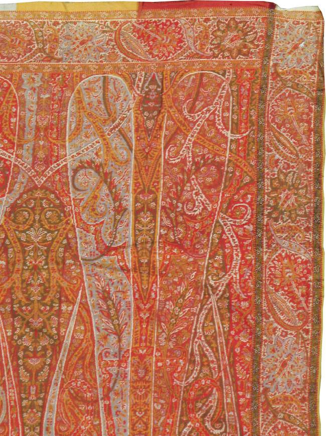 Vintage Jacquard Indian Textile Shawl	, No.9085 - Gsblank