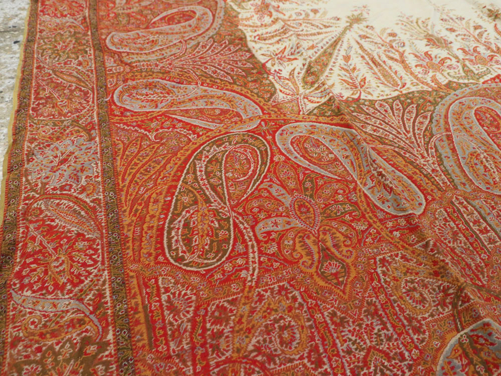 Vintage Jacquard Indian Textile Shawl	, No.9085 - Gsblank