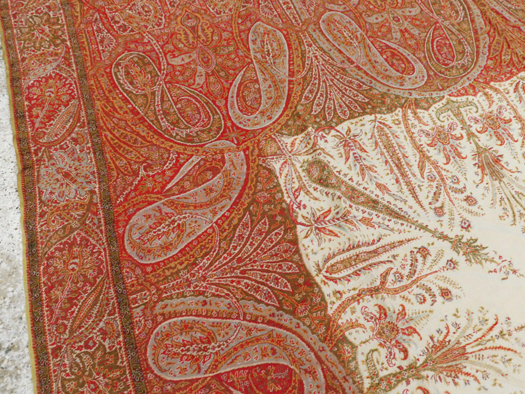 Vintage Jacquard Indian Textile Shawl	, No.9085 - Gsblank