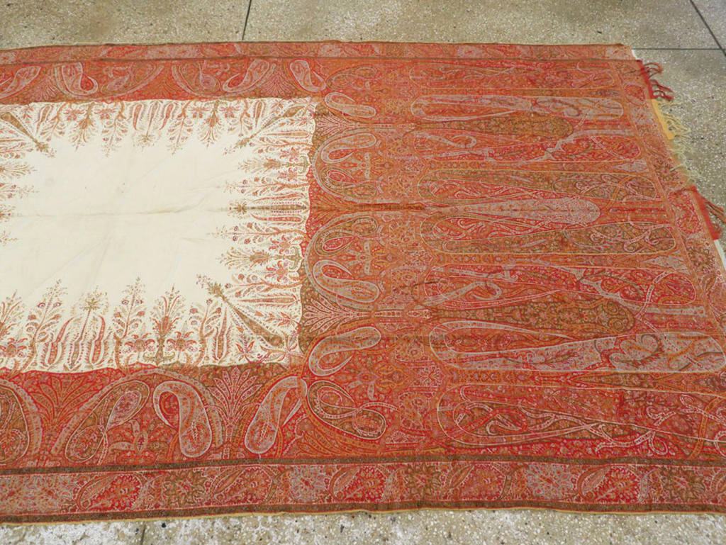 Vintage Jacquard Indian Textile Shawl	, No.9085 - Gsblank