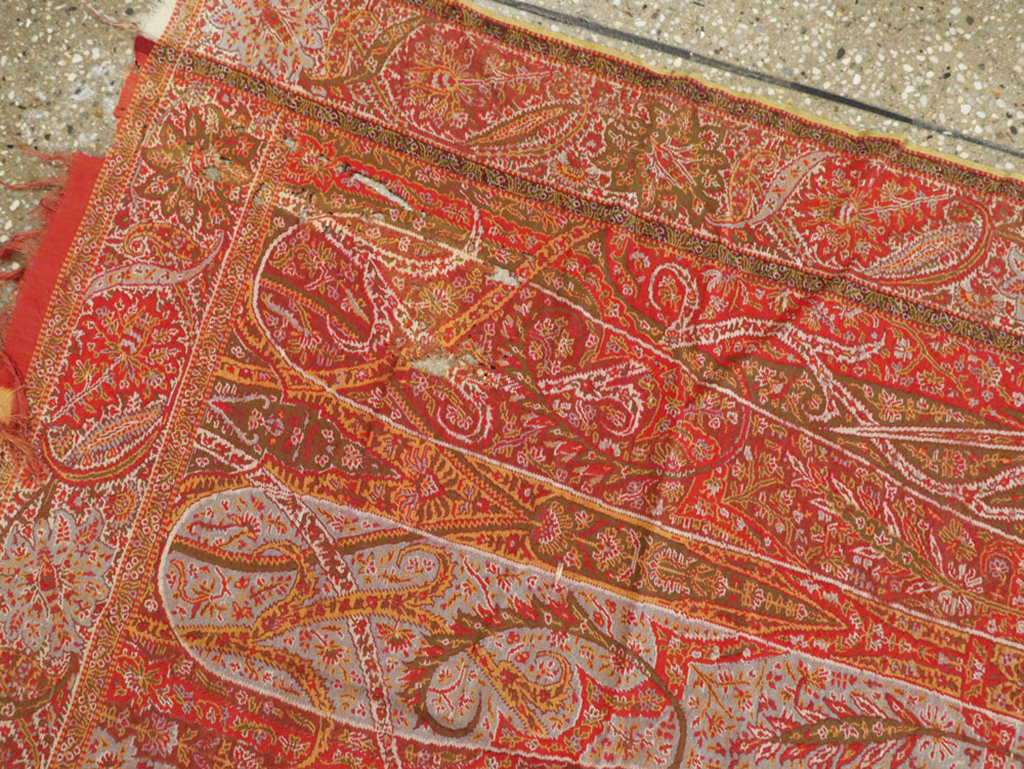 Vintage Jacquard Indian Textile Shawl	, No.9085 - Gsblank