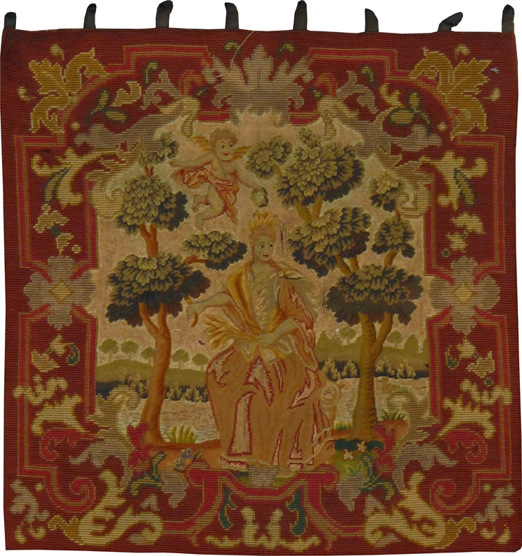 Antique English Needlepoint Tapestry, No.9091 - Gsblank