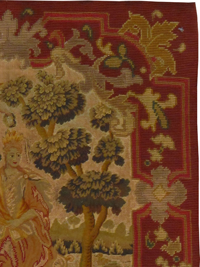 Antique English Needlepoint Tapestry, No.9091 - Gsblank