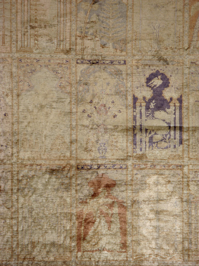 Vintage Turkish Kayseri Silk Rug, No.9095 - Gsblank