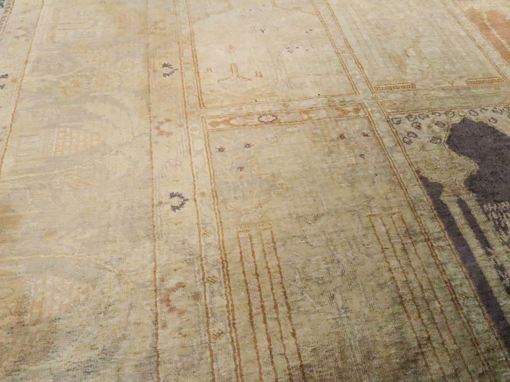 Vintage Turkish Kayseri Silk Rug, No.9095 - Gsblank
