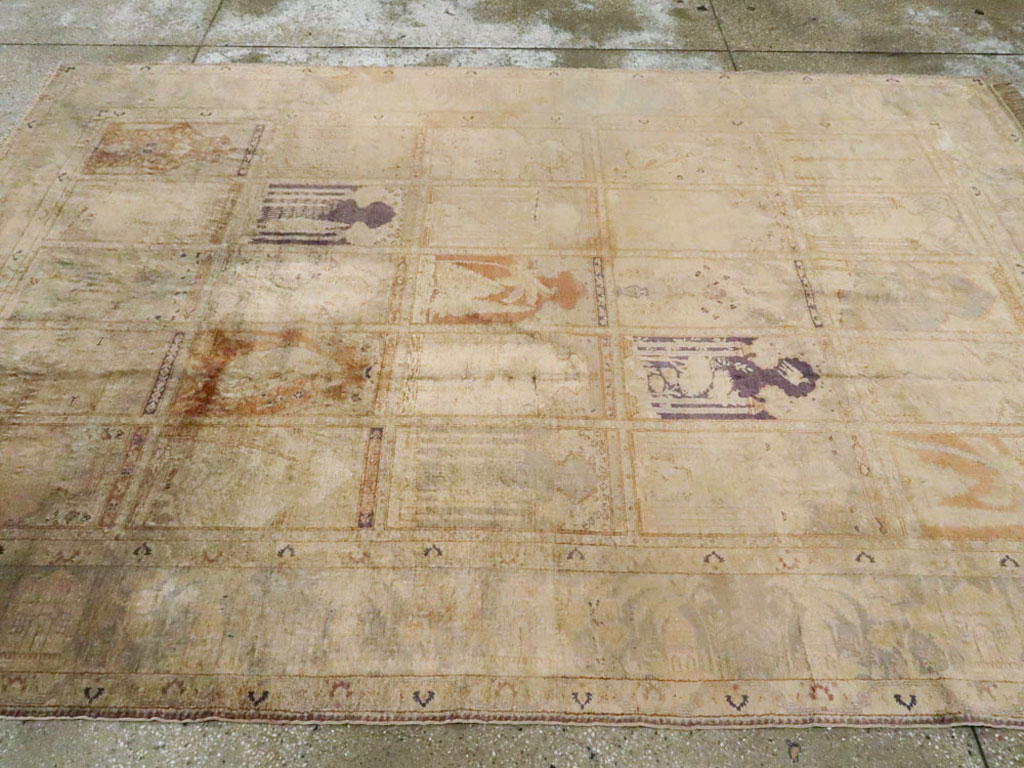 Vintage Turkish Kayseri Silk Rug, No.9095 - Gsblank
