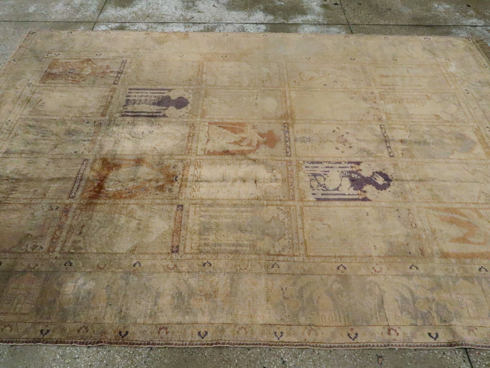 Vintage Turkish Kayseri Silk Rug, No.9095 - Gsblank