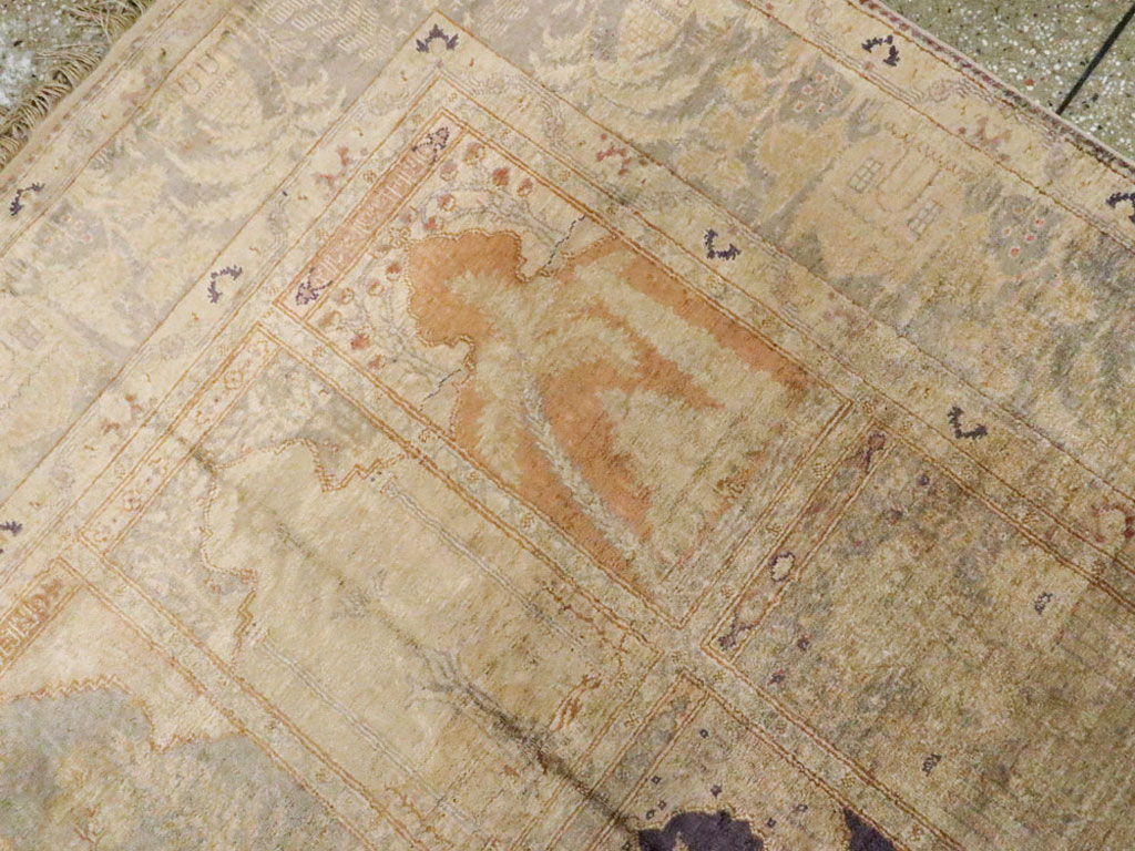 Vintage Turkish Kayseri Silk Rug, No.9095 - Gsblank
