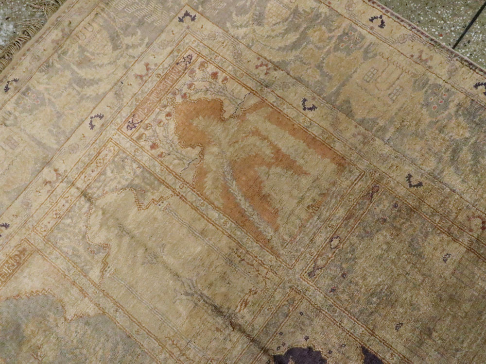 Vintage Turkish Kayseri Silk Rug, No.9095 - Gsblank