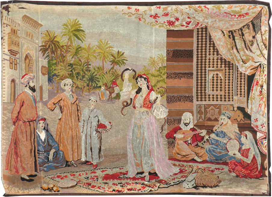 Antique French Needlepoint Tapestry, No.9097 - Gsblank