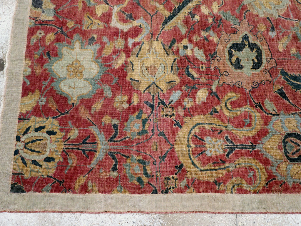 Antique Persian Isfahan Rug, No.9112 - Gsblank