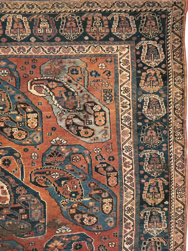Antique Persian Khamseh Gallery Carpet, No.9149 - Gsblank