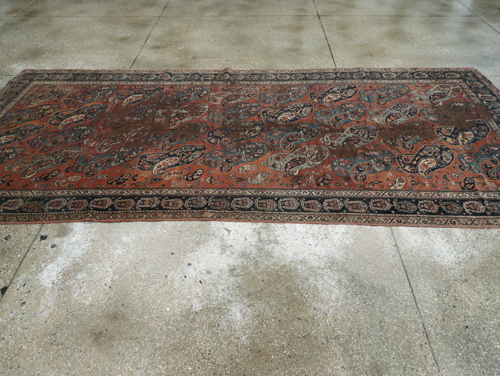 Antique Persian Khamseh Gallery Carpet, No.9149 - Gsblank