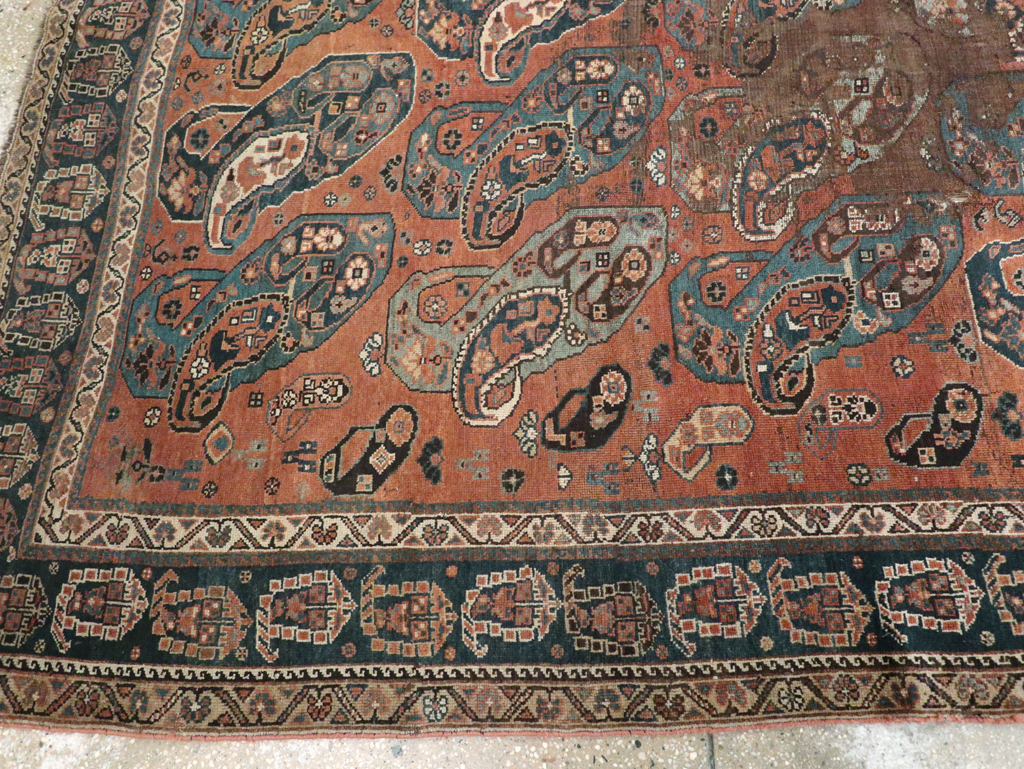 Antique Persian Khamseh Gallery Carpet, No.9149 - Gsblank