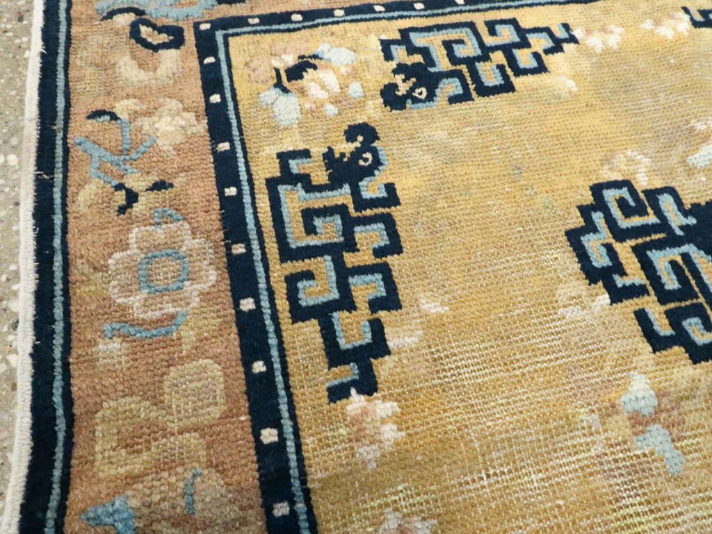 Antique Chinese Ningxia Square Rug, No.9195 - Gsblank