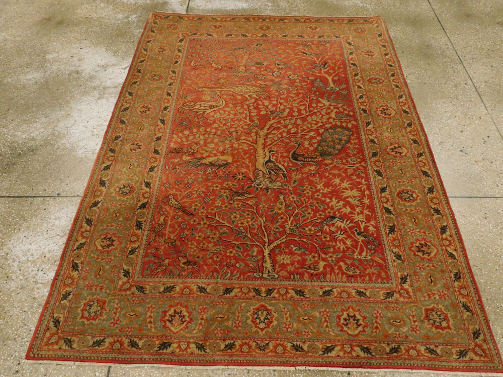 Antique Turkish Sivas Pictorial Rug, No.9222 - Gsblank