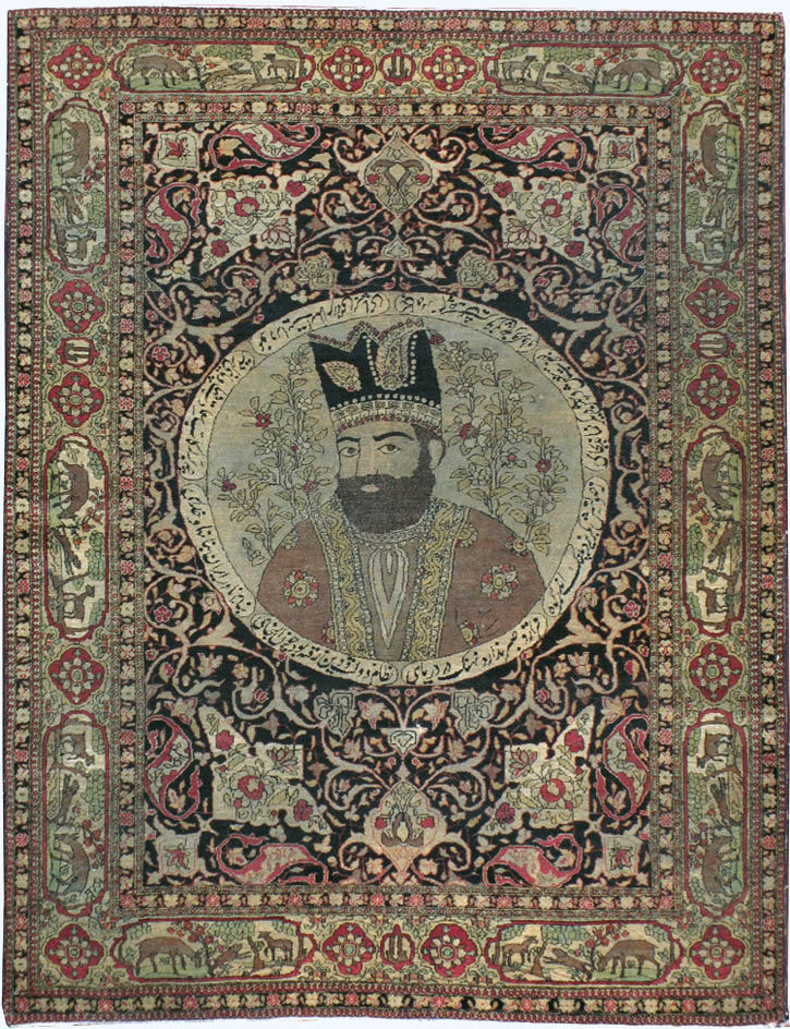 Antique Persian Isfahan Pictorial Carpet, No.9223 - Gsblank