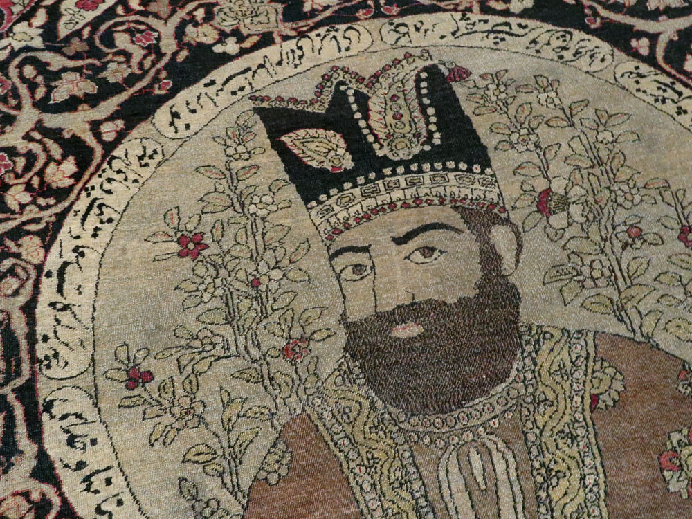 Antique Persian Isfahan Pictorial Carpet, No.9223 - Gsblank