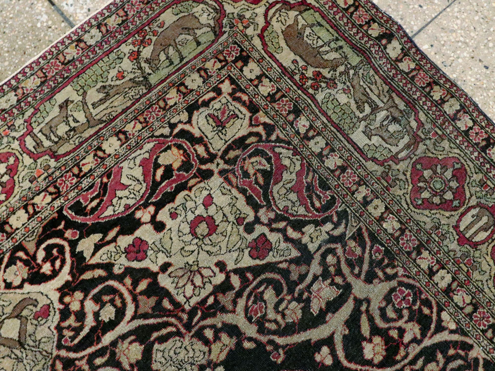 Antique Persian Isfahan Pictorial Carpet, No.9223 - Gsblank