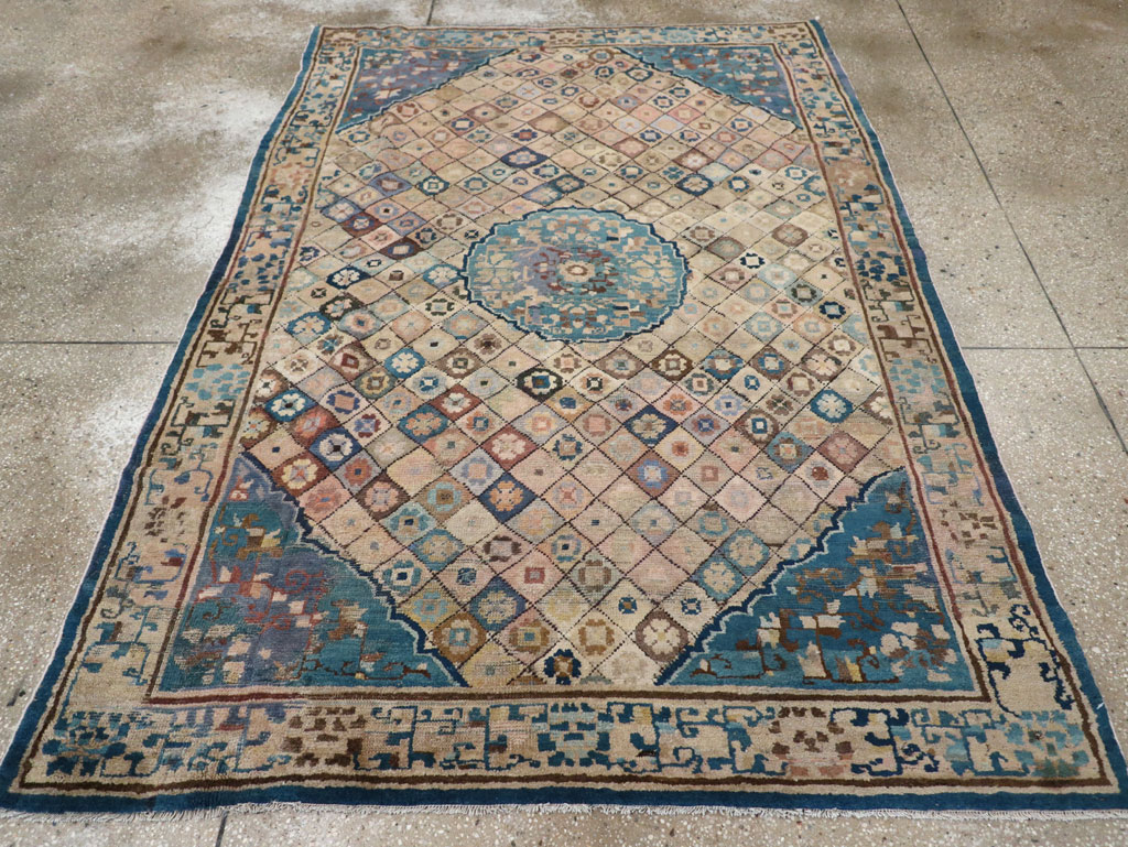 Antique Chinese Ningxia Accent Rug, No.9227 - Gsblank