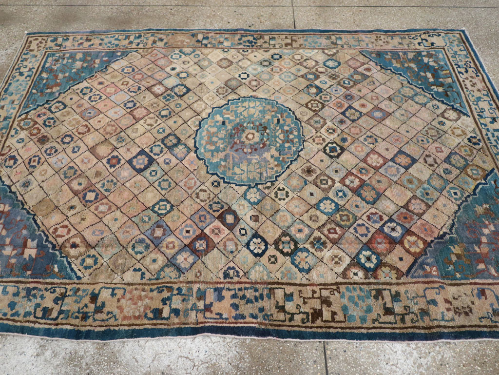 Antique Chinese Ningxia Accent Rug, No.9227 - Gsblank