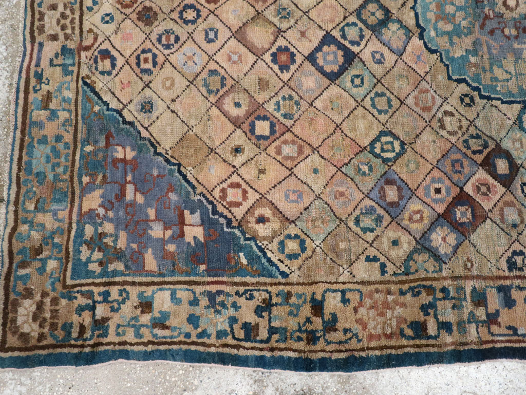 Antique Chinese Ningxia Accent Rug, No.9227 - Gsblank