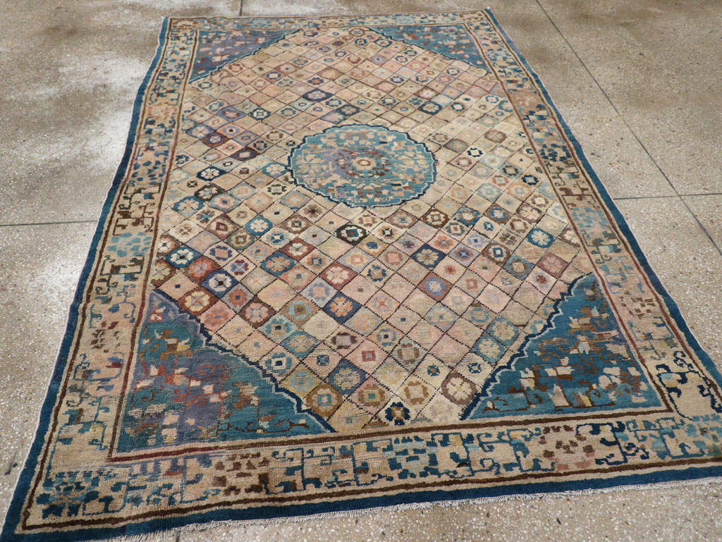 Antique Chinese Ningxia Accent Rug, No.9227 - Gsblank