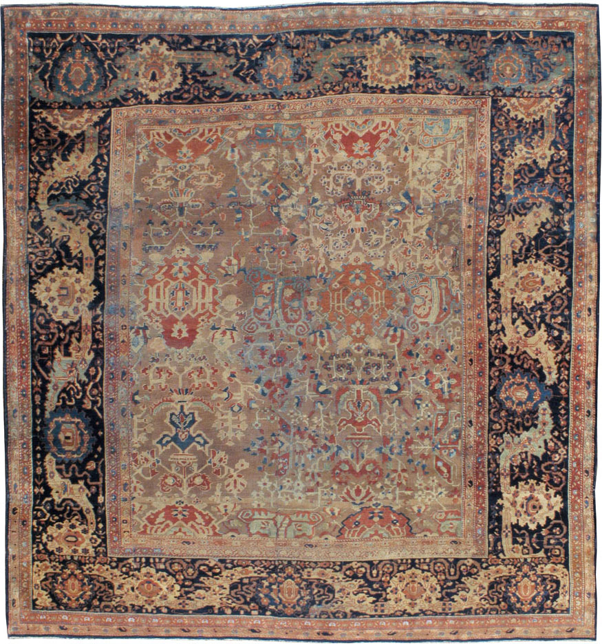 Antique Persian Sarouk Fereghan Square Accent Carpet, No.9283 - Gsblank