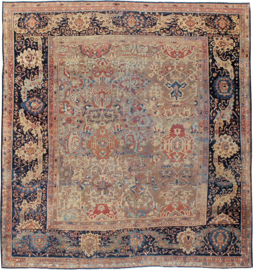 Antique Persian Sarouk Fereghan Square Accent Carpet, No.9283 - Gsblank