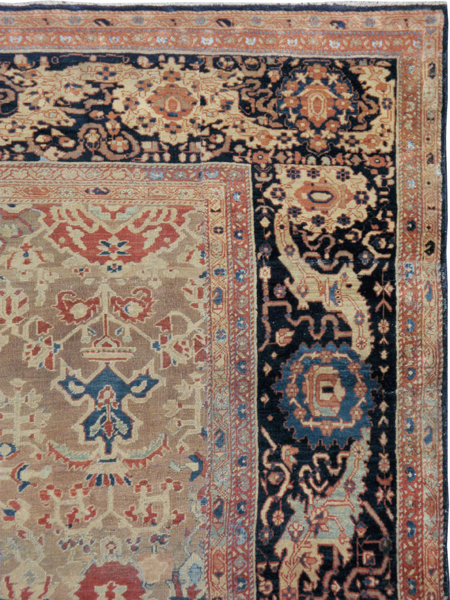 Antique Persian Sarouk Fereghan Square Accent Carpet, No.9283 - Gsblank