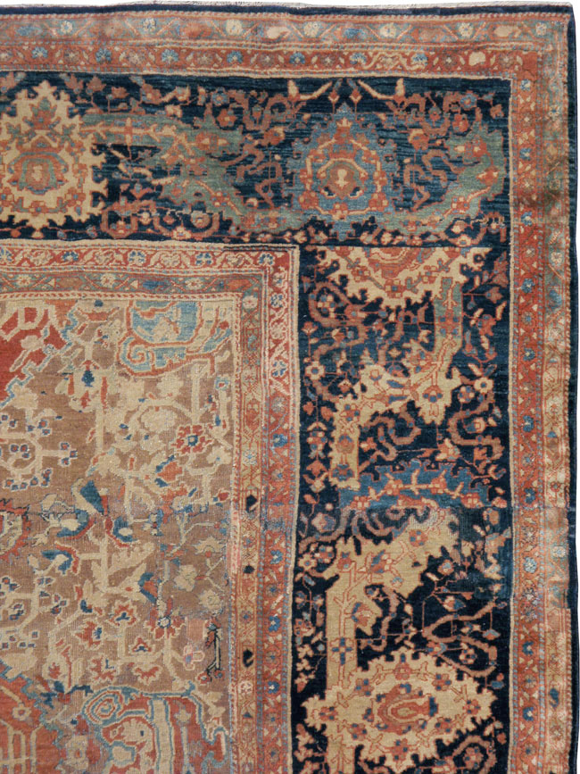 Antique Persian Sarouk Fereghan Square Accent Carpet, No.9283 - Gsblank