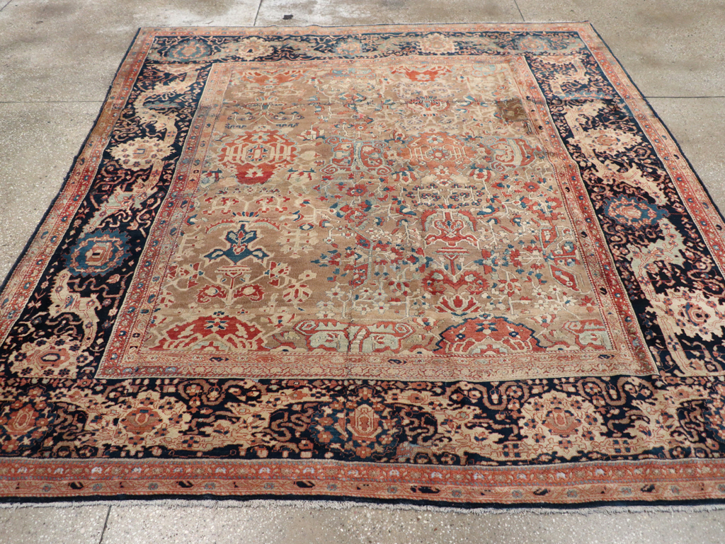 Antique Persian Sarouk Fereghan Square Accent Carpet, No.9283 - Gsblank